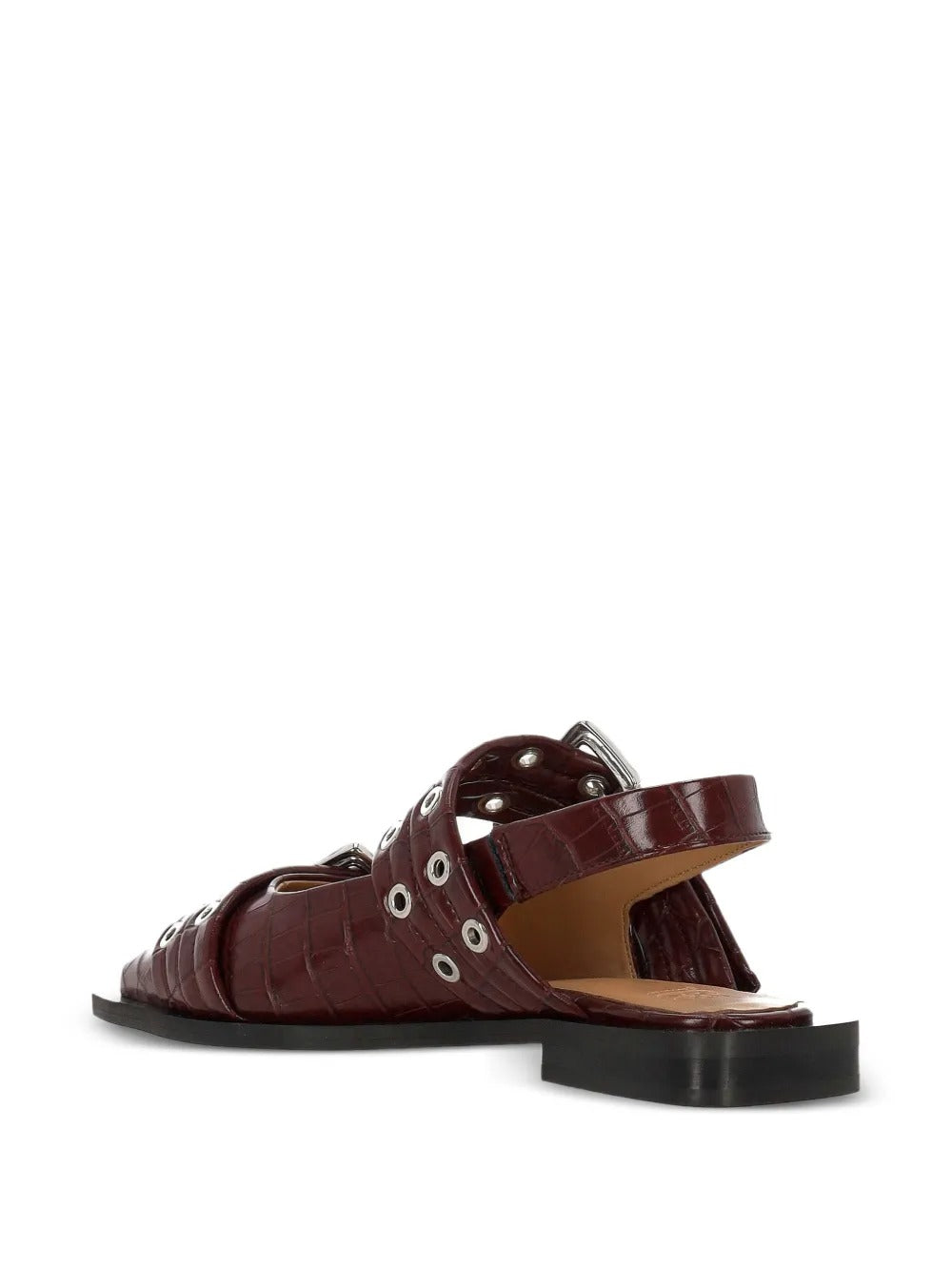 GANNI-Feminine Buckle Ballerina Croco Pelinova-