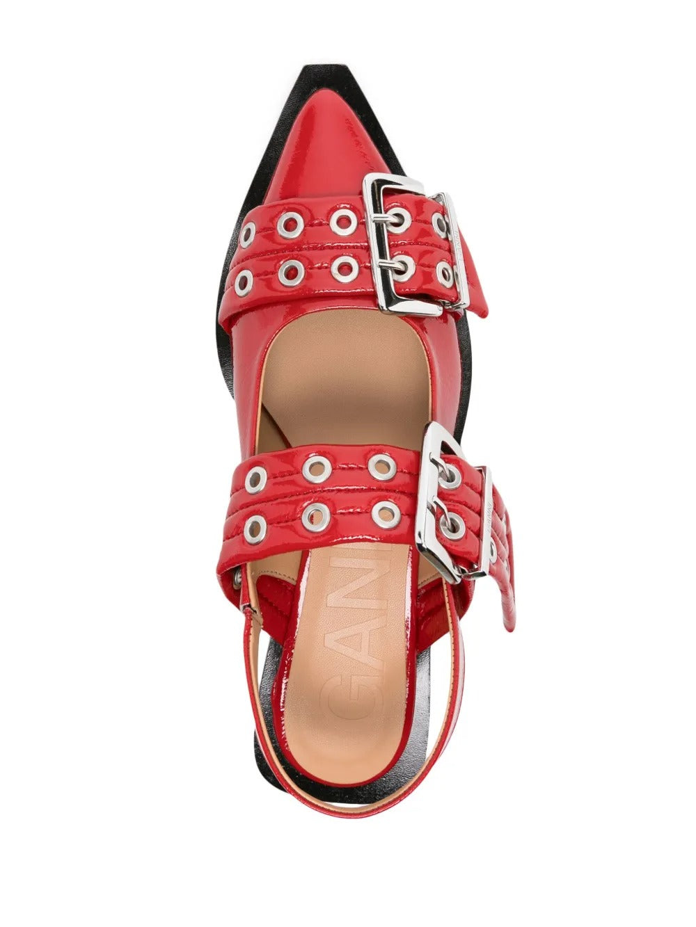 GANNI-Feminine Buckle Ballerina Naplack-