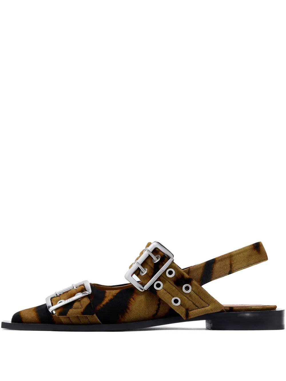 GANNI-Feminine Buckle Ballerina Print Zebra-