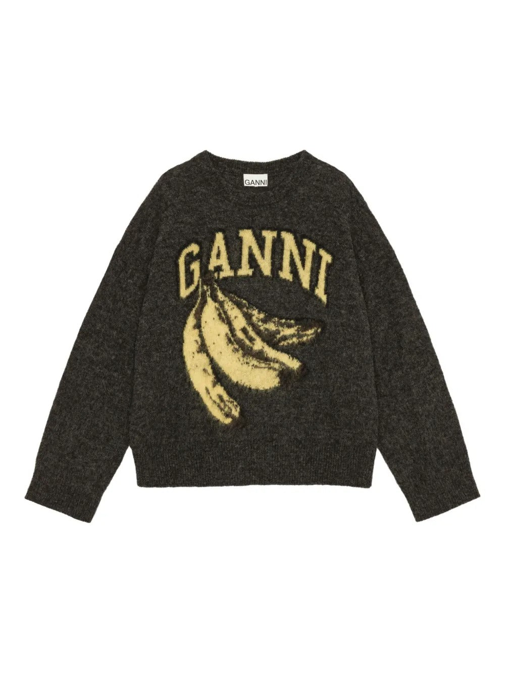 GANNI-Fine Brushed Alpaca Banana Oversized O-neck-