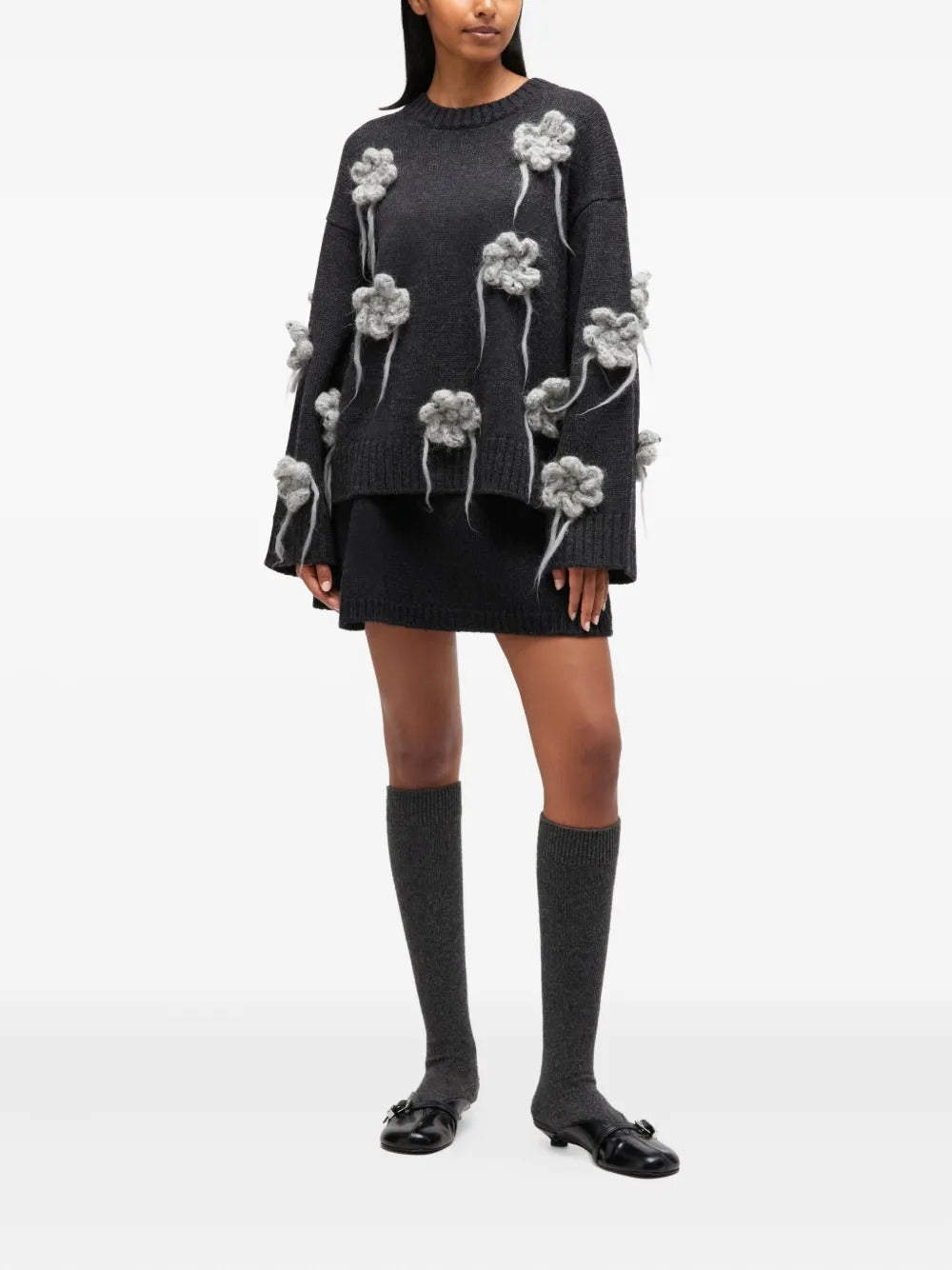 GANNI-Flower Crochet Sweater-