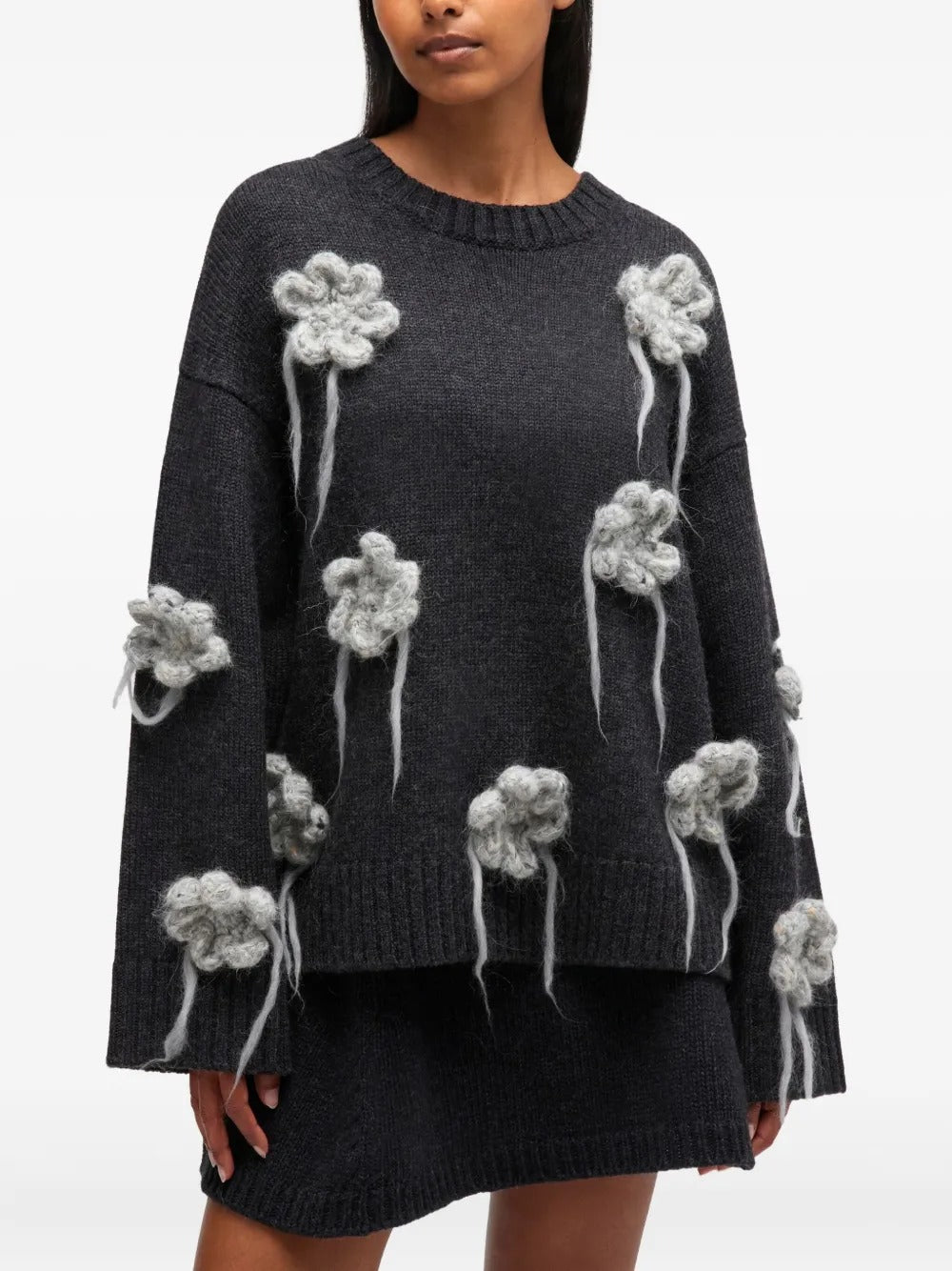 GANNI-Flower Crochet Sweater-