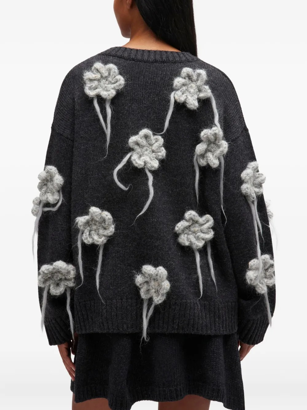 GANNI-Flower Crochet Sweater-