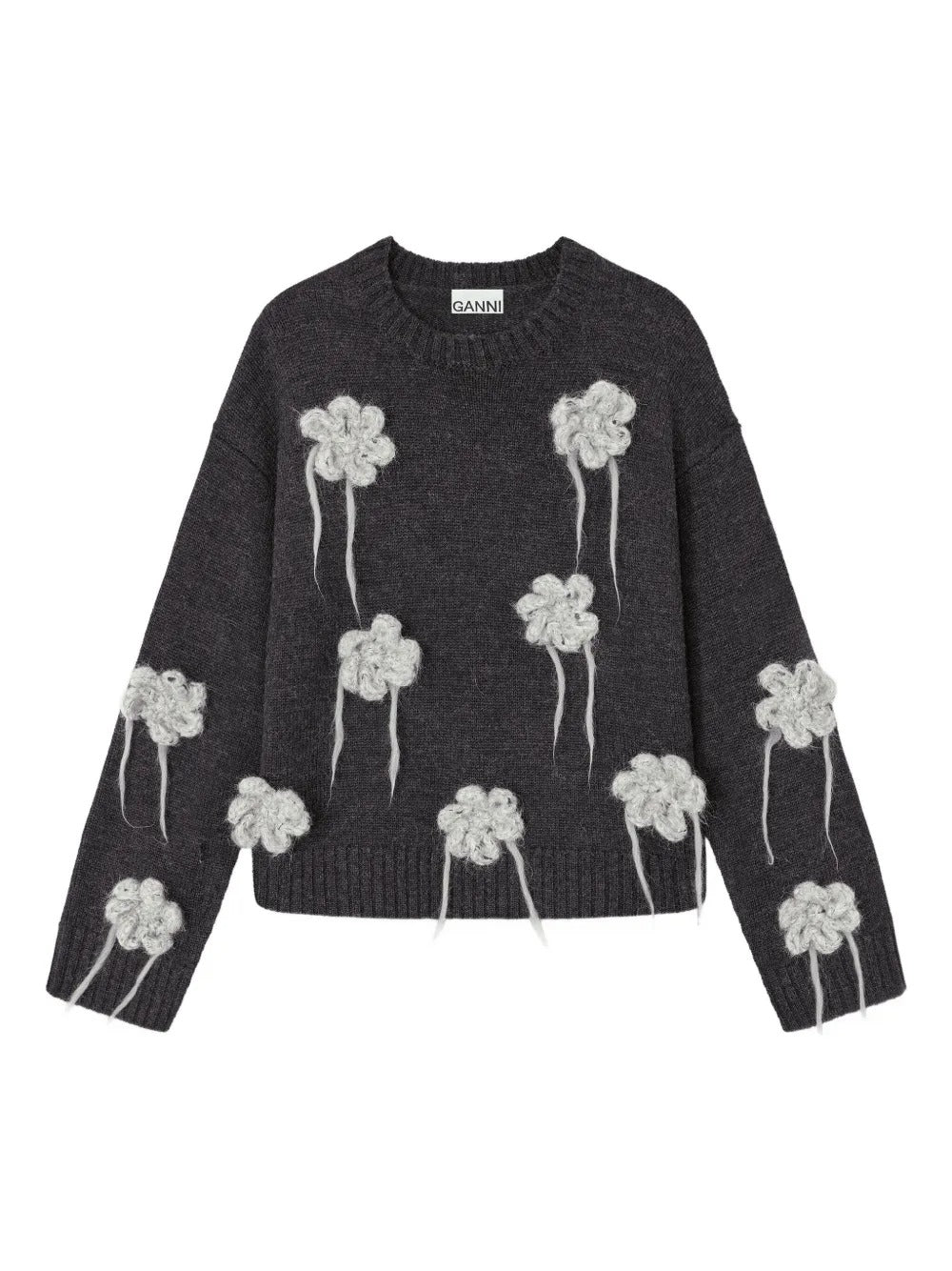 GANNI-Flower Crochet Sweater-