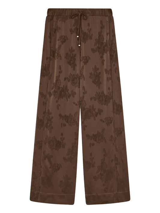 GANNI-Fluid Satin Jacquard Elasticated Pants-