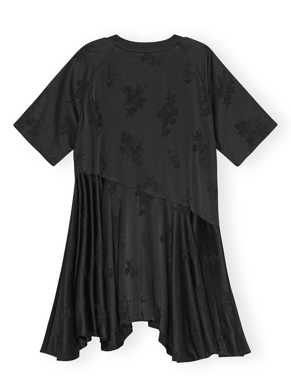 GANNI-Fluid Satin Jacquard Oversized Mini Dress-