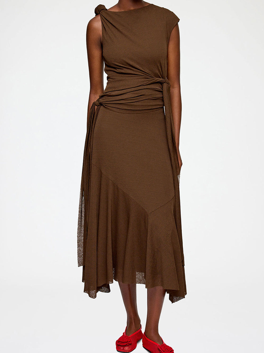 GANNI-Long Dress in Marl Mesh-