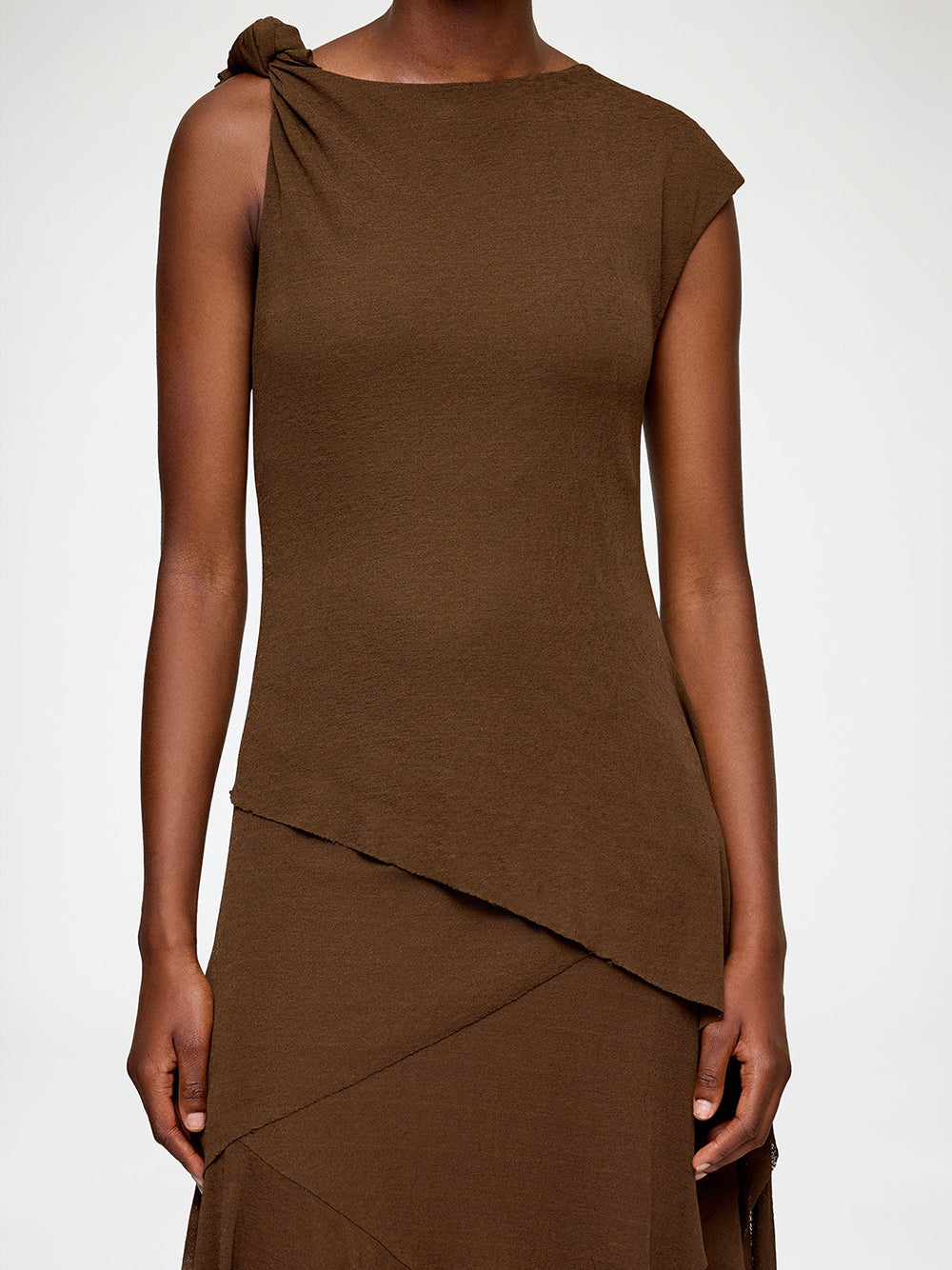 GANNI-Long Dress in Marl Mesh-