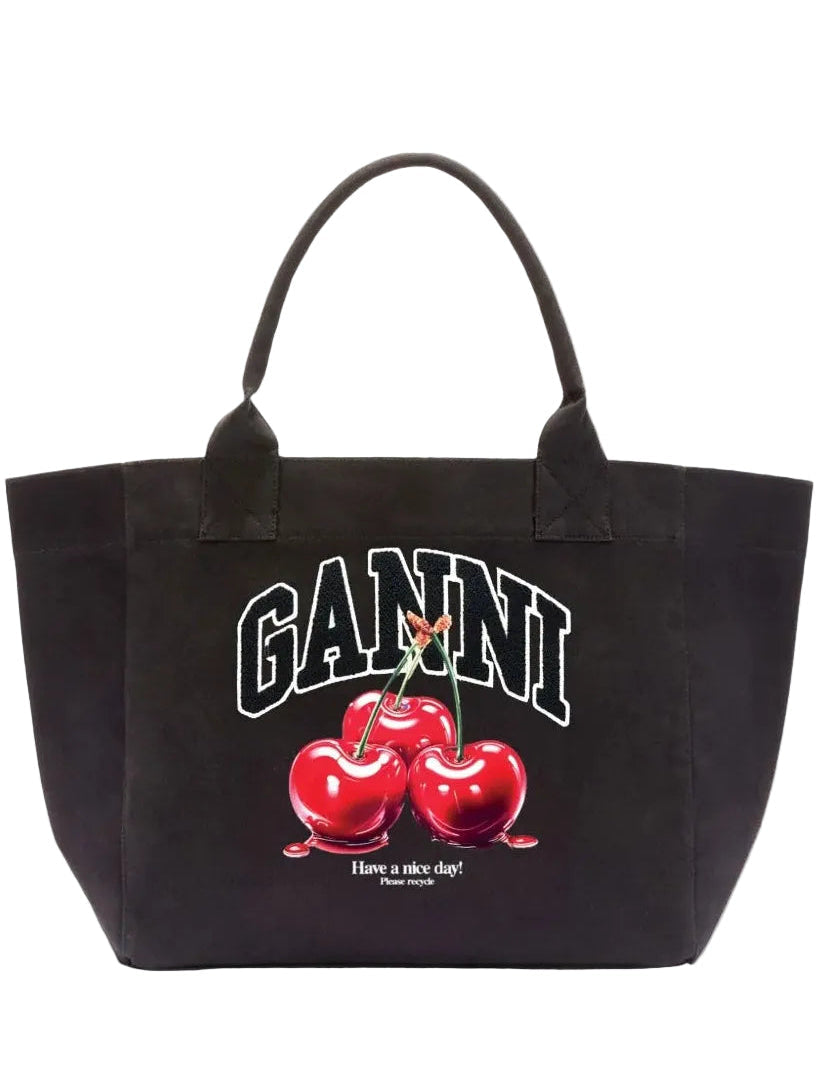 GANNI-Medium Trapeze Shopper Cherry printed-