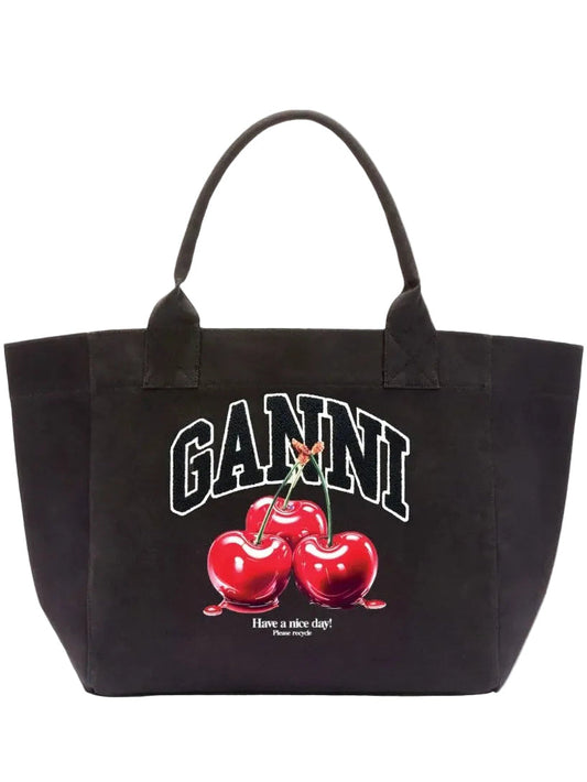 GANNI-Medium Trapeze Shopper Cherry printed-