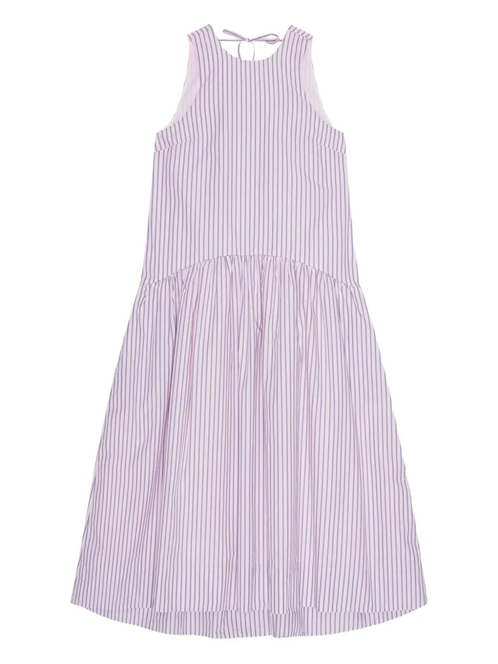 GANNI-Overdyed Stripe Cotton Long Dress-