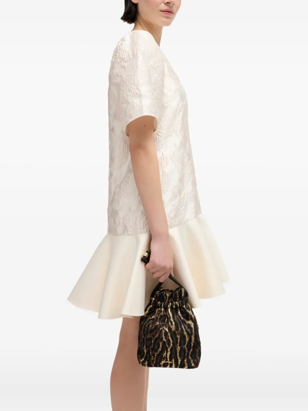 GANNI-Pouch Metallic Cloque-