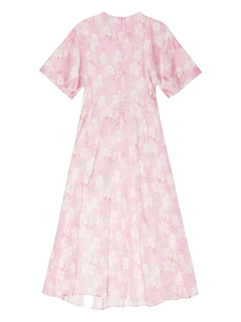 GANNI-Printed Stretch Satin Slit Long Dress-