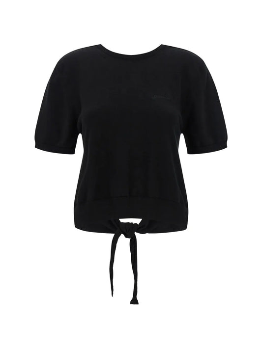 GANNI-Sheer Cotton Back Tie Top-