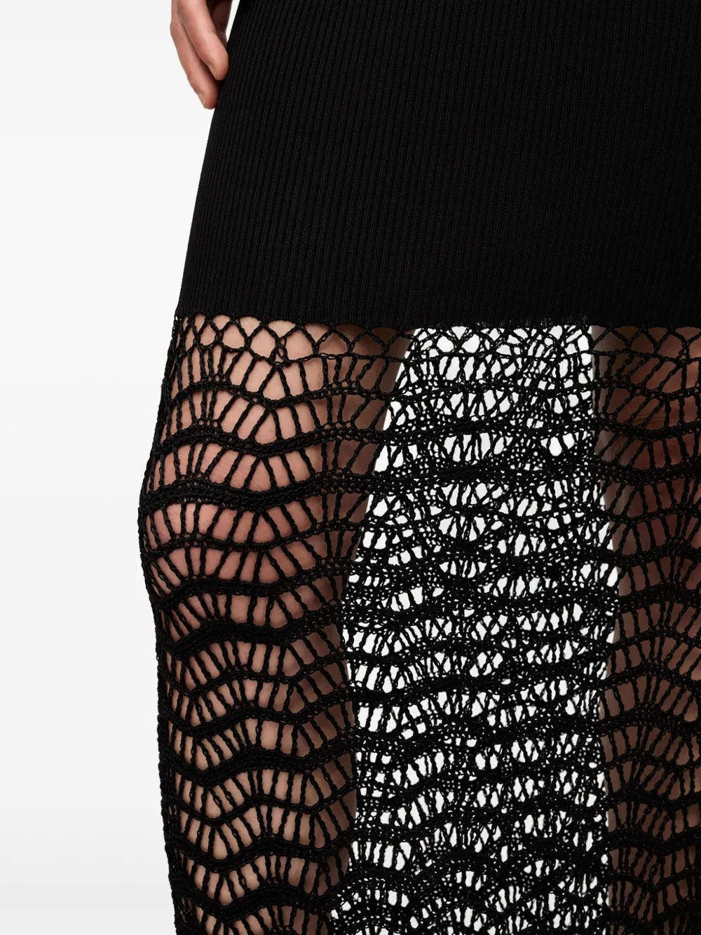 GANNI-Shiny Viscose Crochet Skirt-