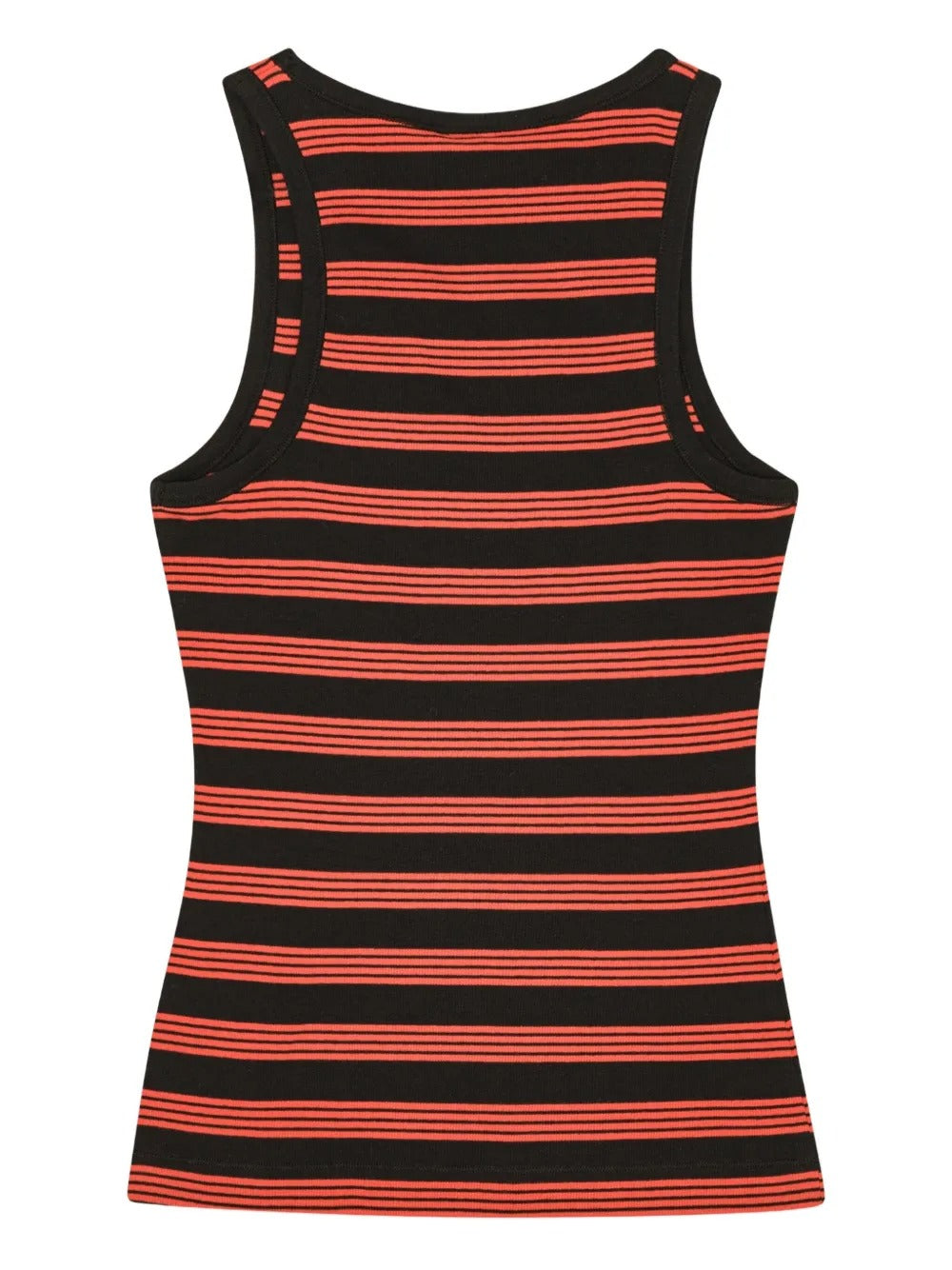 GANNI-Soft Cotton Rib Striped Long Sleeve-