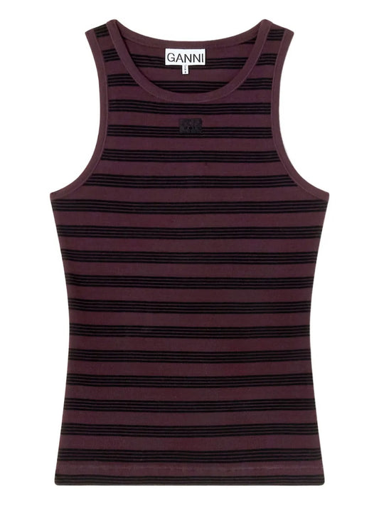 GANNI-Soft Cotton Rib Tank Top-