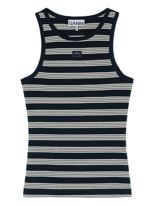 GANNI-Soft Cotton Rib Tank Top-