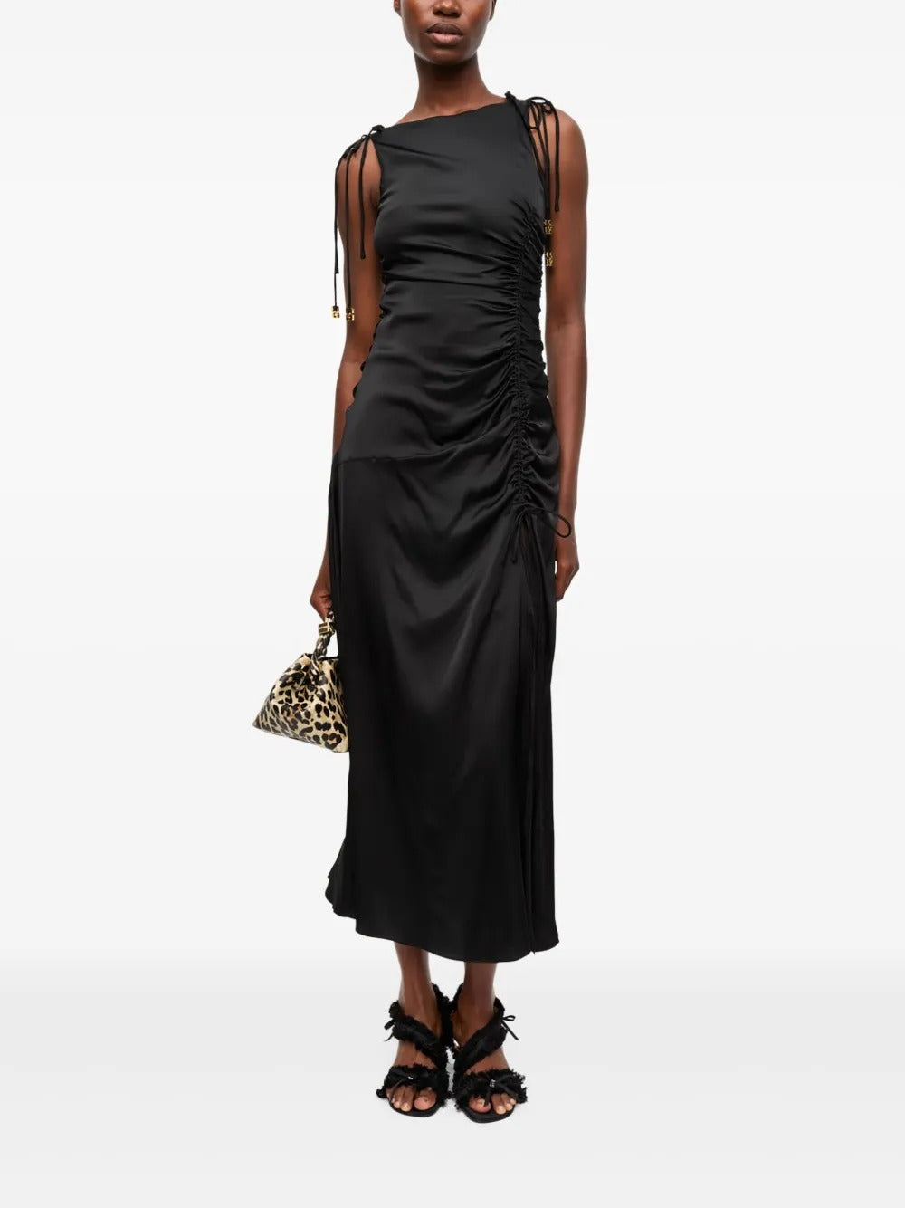ganni formal dress Ganni Brown Recycled Polyester Cocktail Dress
