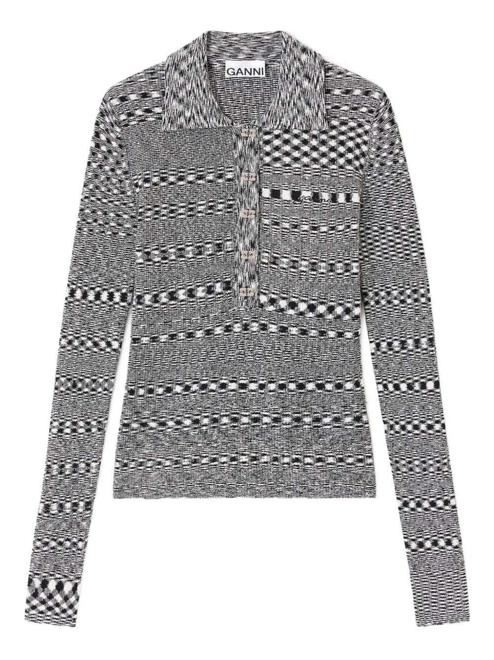 GANNI-Spacedyed Polo-