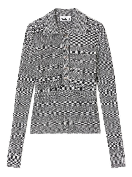 GANNI-Spacedyed Polo-