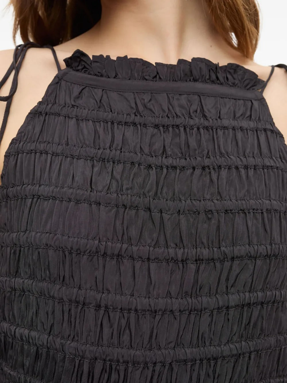 GANNI-Viscose Habotai Maxi Smock Slip Dress-