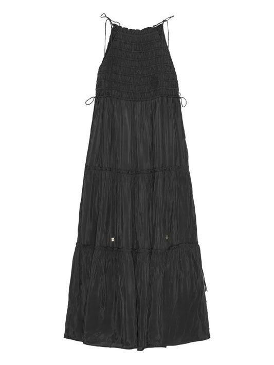 GANNI-Viscose Habotai Maxi Smock Slip Dress-