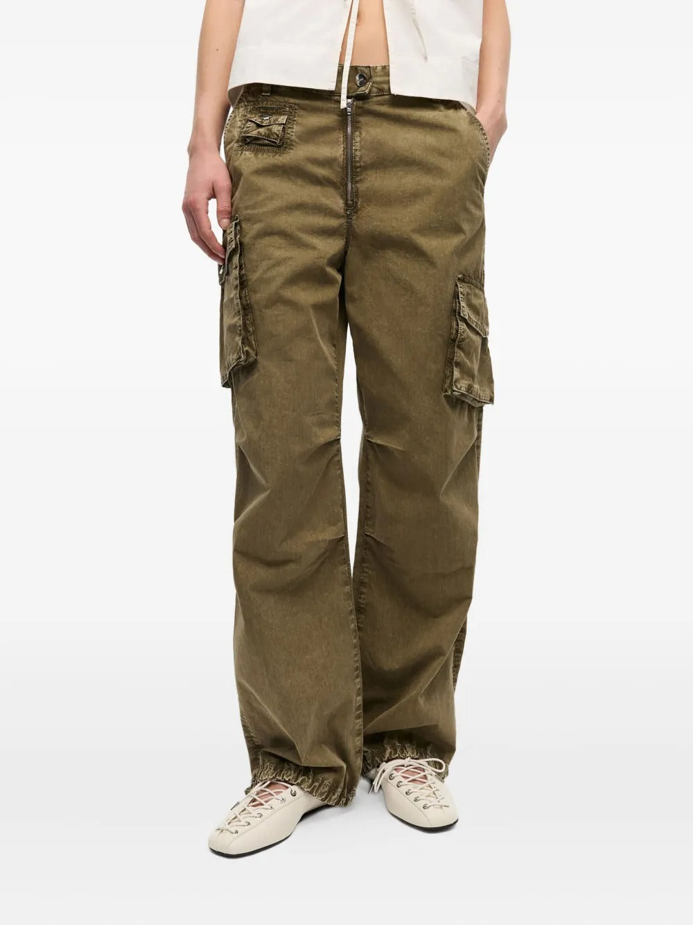 GANNI-Washed Cotton Twill Pants-