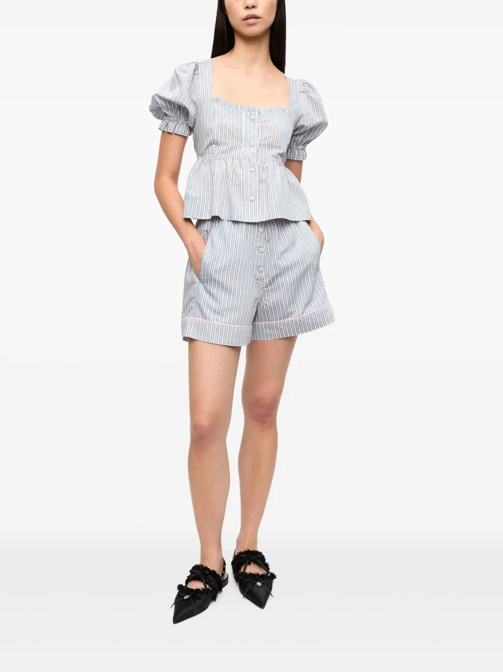 GANNI-Yarn Dyed Stripe Blouse-