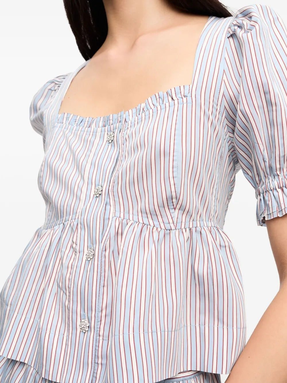 GANNI-Yarn Dyed Stripe Blouse-