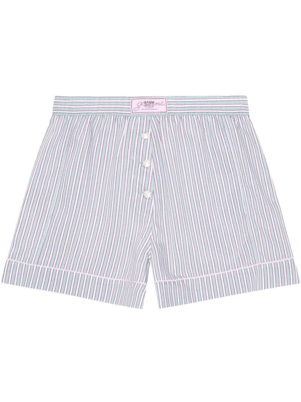 GANNI-Yarn Dyed Stripe Elasticated Shorts-
