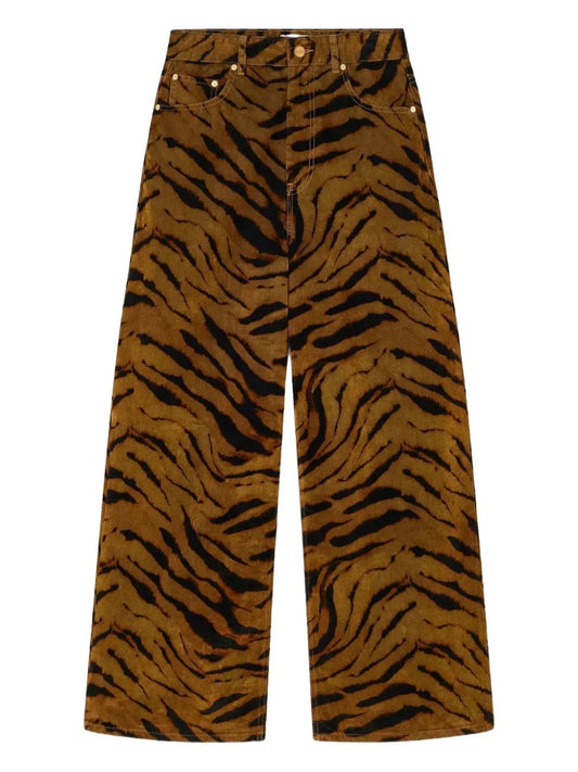 GANNI-Zebra Print Baggy Jeans-