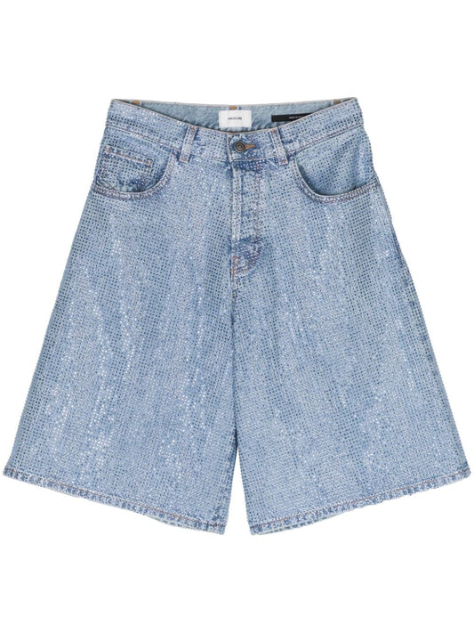 BECKY BLEACH BLUE DENIM SHORTS