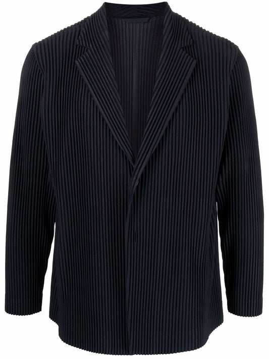 Long-Sleeved Pleated Blazer