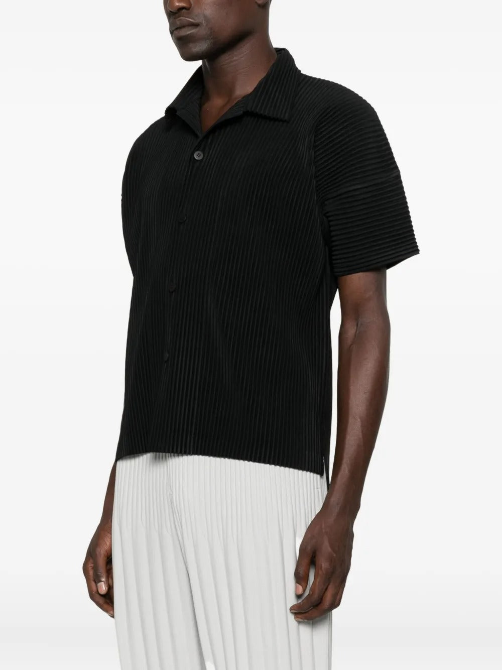 HOMME PLISSÉ ISSEY MIYAKE-pleated short-sleeve shirt-