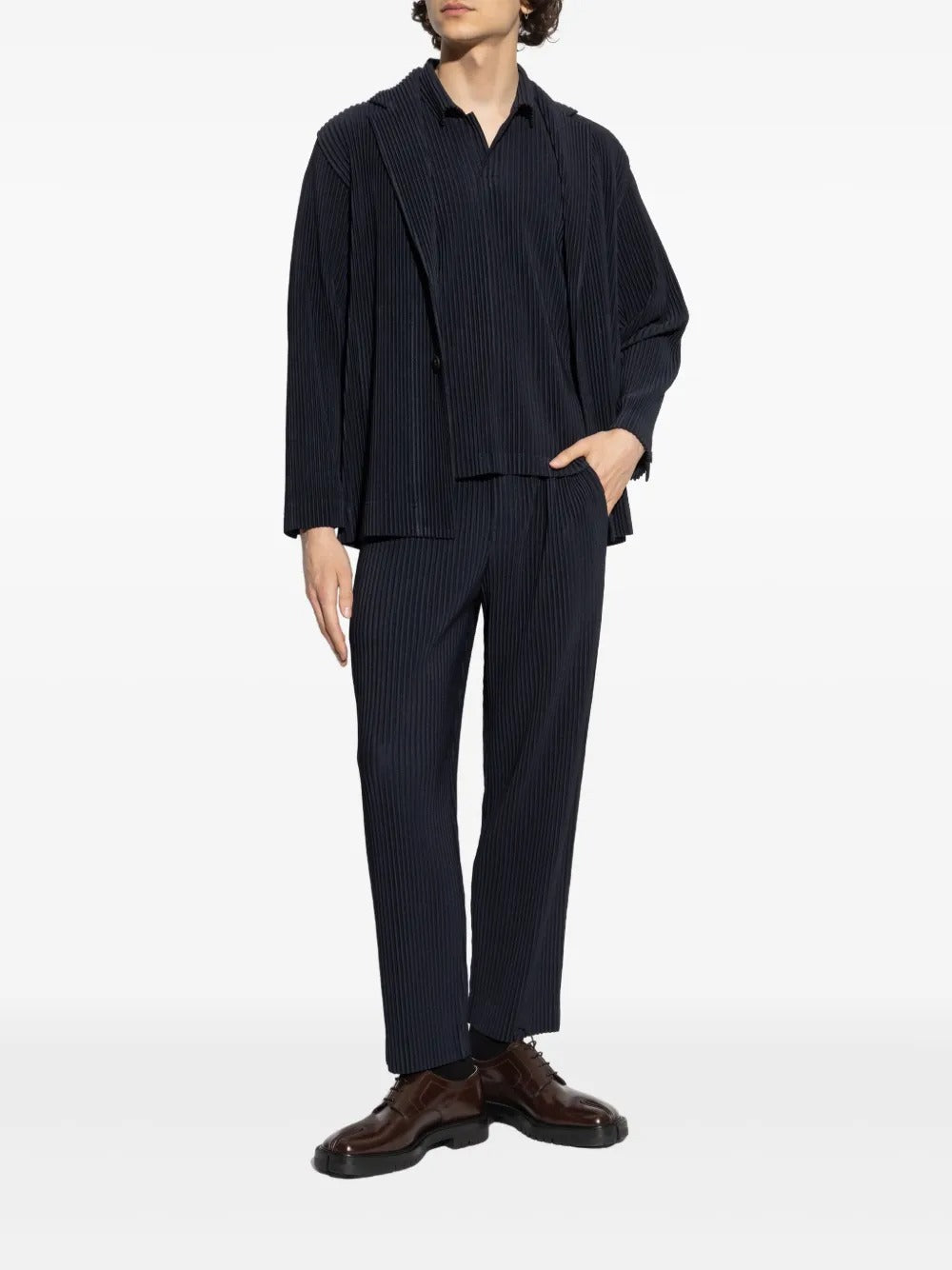 HOMME PLISSÉ ISSEY MIYAKE-pleated single-breasted blazer-HP57JD501