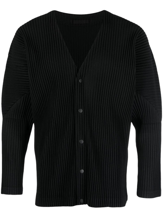 Snap Front Pleated Cardigan