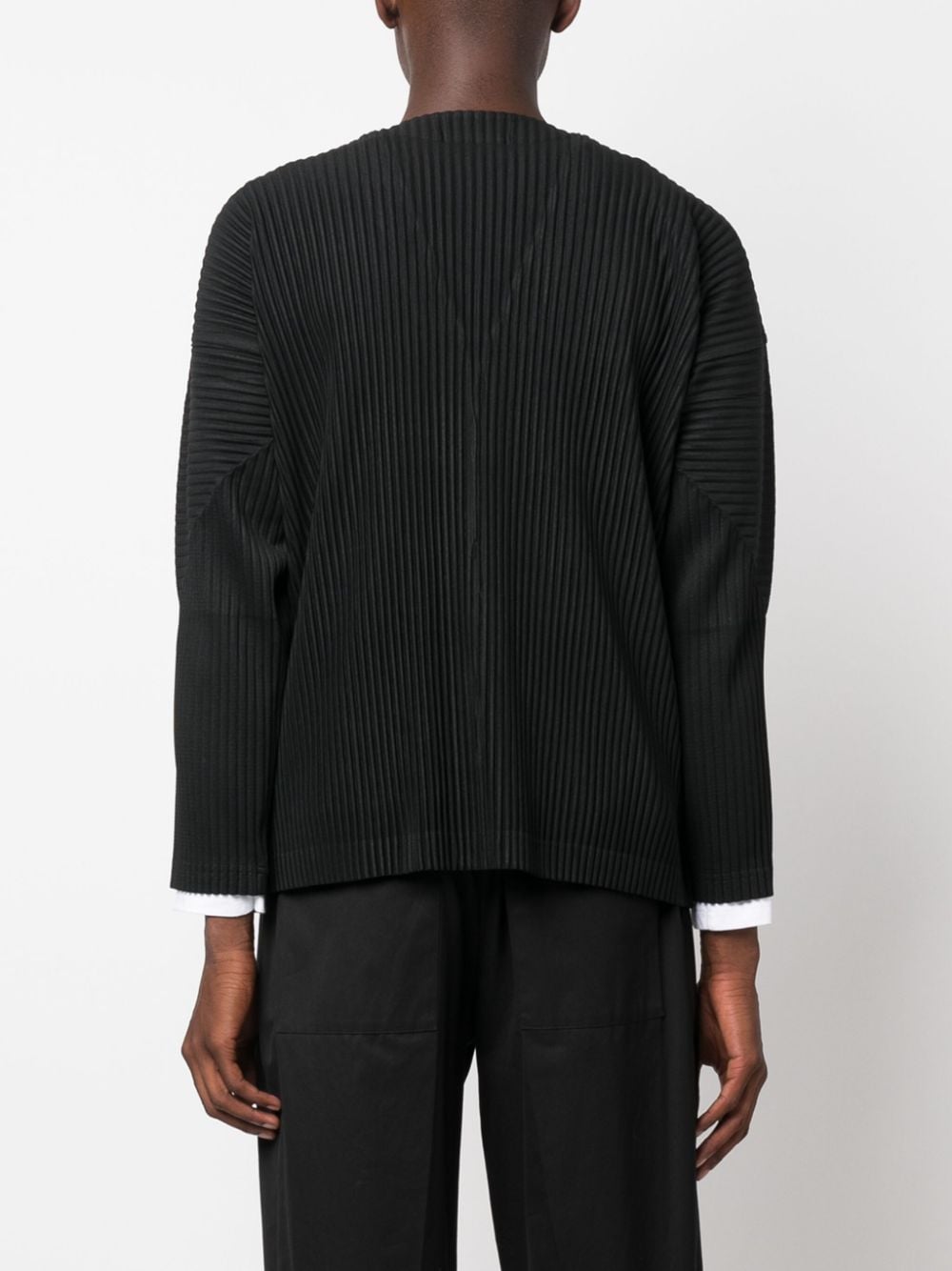 HOMME PLISSÉ ISSEY MIYAKE-V-Neck Ribbed Blazer-