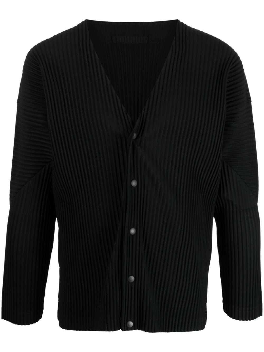 HOMME PLISSÉ ISSEY MIYAKE-V-Neck Ribbed Blazer-