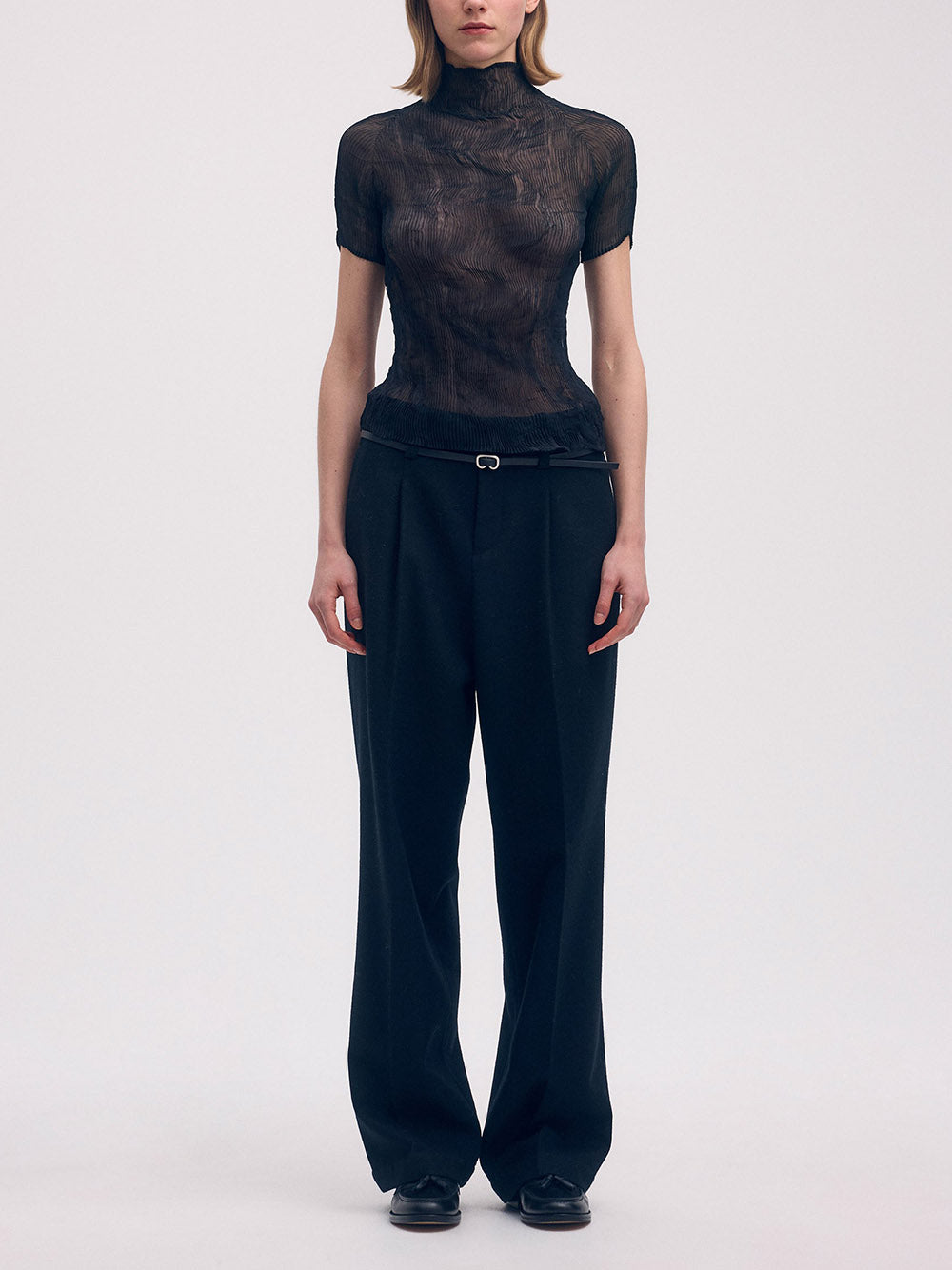 ISSEY MIYAKE-CHIFFON TWIST BK/WT-58-