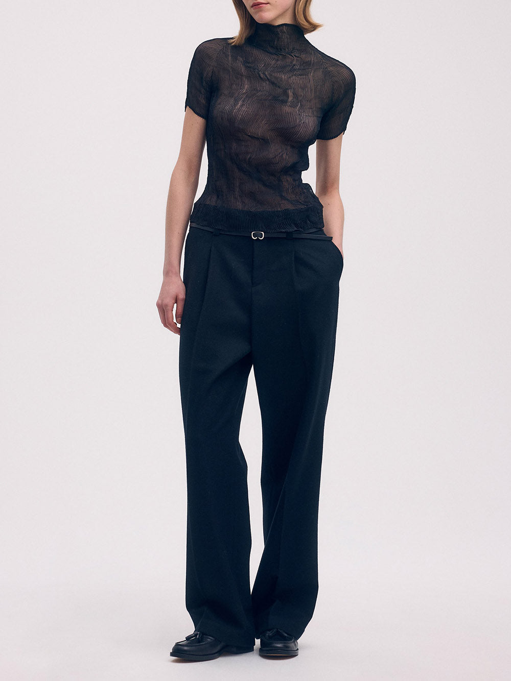 ISSEY MIYAKE-CHIFFON TWIST BK/WT-58-