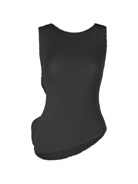 ISSEY MIYAKE-pleated asymmetric top-