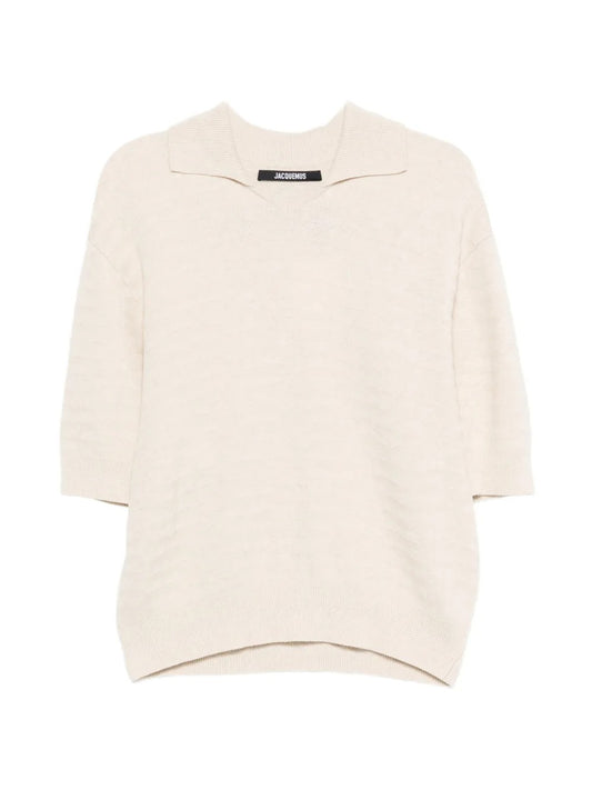 JACQUEMUS-LE POLO MAILLE CHEVRON-