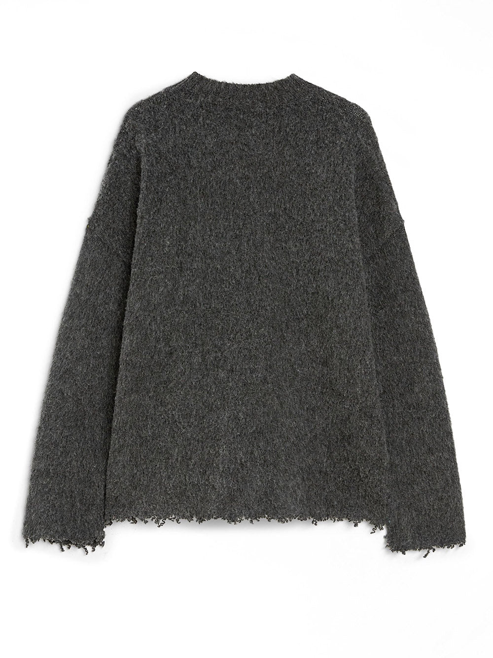 JIL SANDER-LS CN SWEATER W/ FRAYED EDGE-