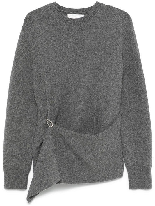 JIL SANDER-CN LS JUMPER W/ DRAPED PANEL-