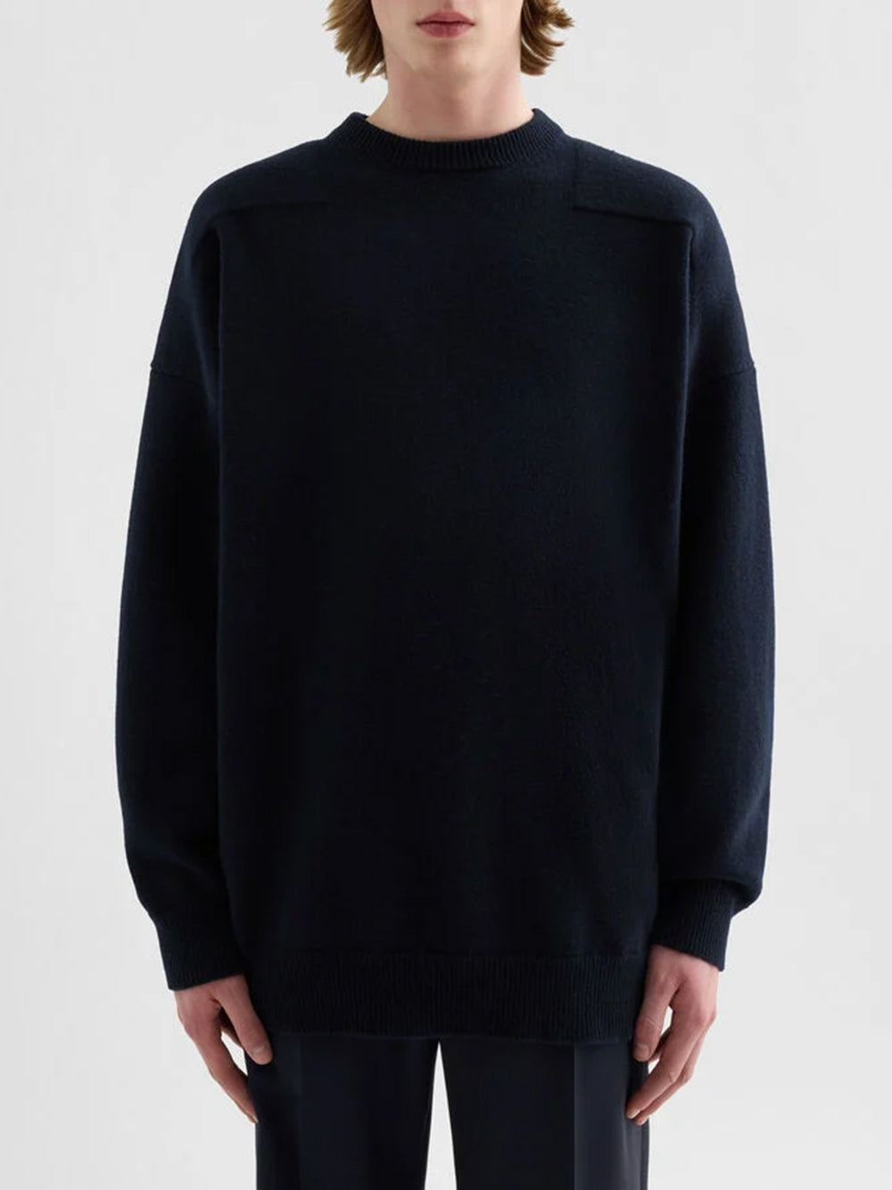 JIL SANDER-Crew neck sweater in wool blend-