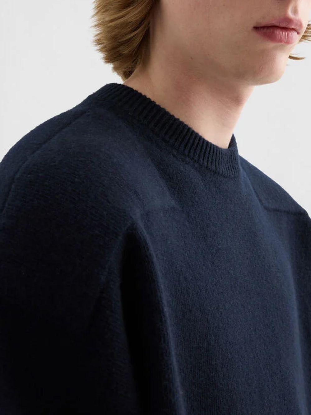 JIL SANDER-Crew neck sweater in wool blend-