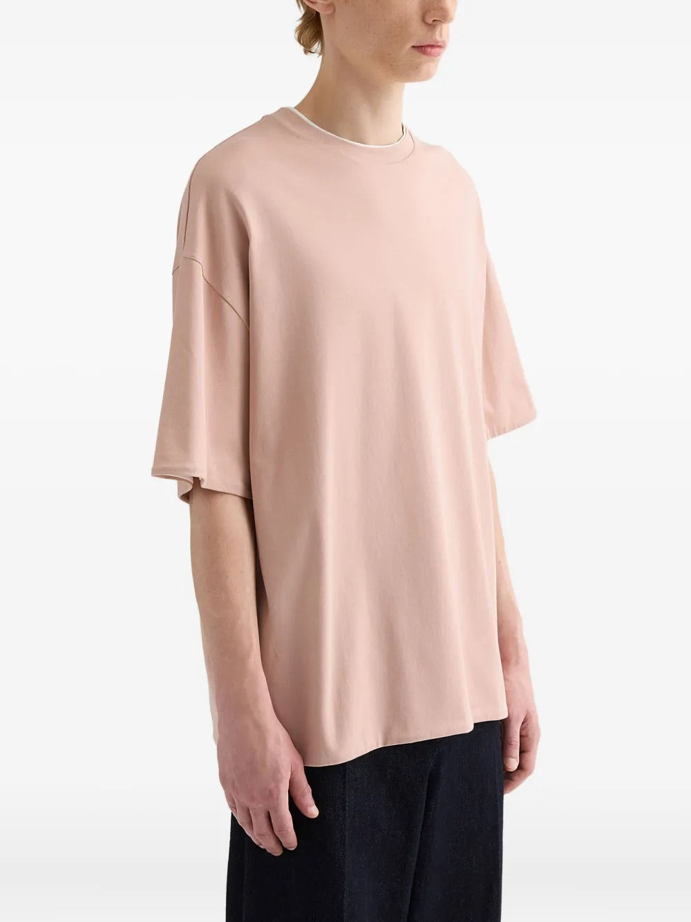JIL SANDER-T-SHIRT CN SS DOUBLE LAYER-