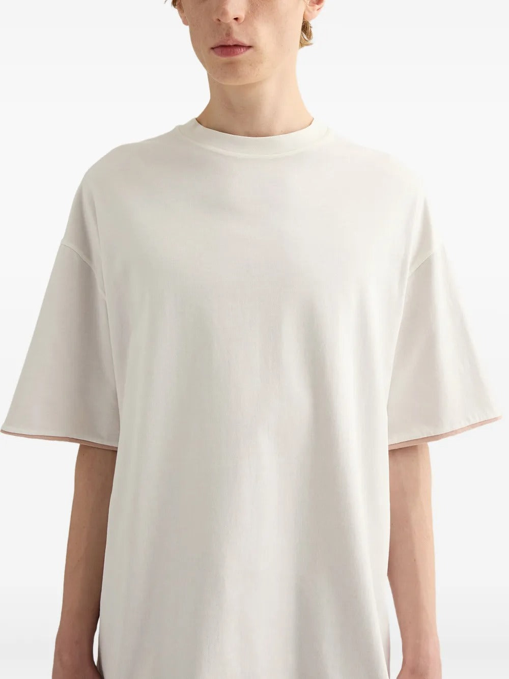 JIL SANDER-T-SHIRT CN SS DOUBLE LAYER-