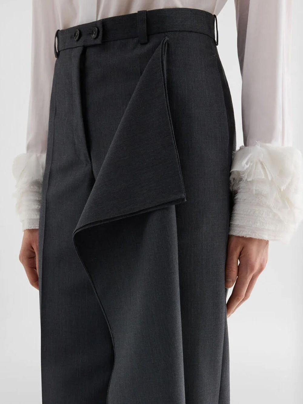 JIL SANDER-Fil-à-fil wool trousers-